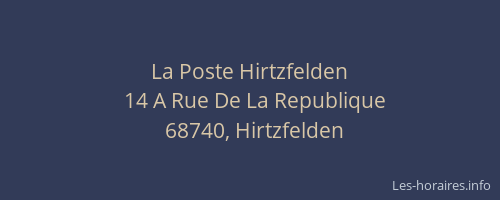 La Poste Hirtzfelden