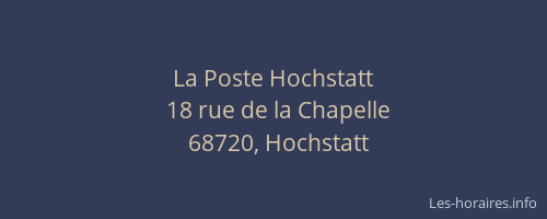 La Poste Hochstatt