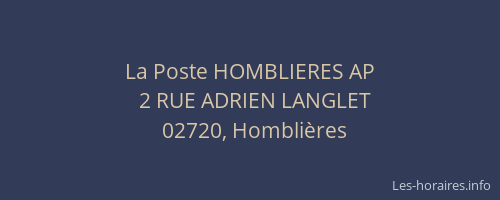 La Poste HOMBLIERES AP