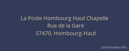 La Poste Hombourg Haut Chapelle