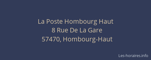 La Poste Hombourg Haut