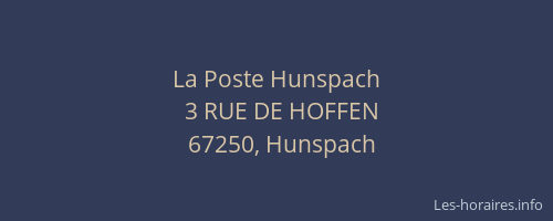 La Poste Hunspach