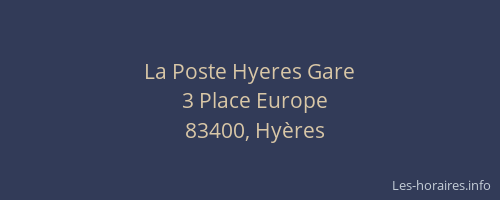 La Poste Hyeres Gare