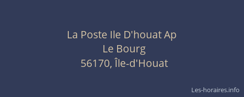La Poste Ile D'houat Ap