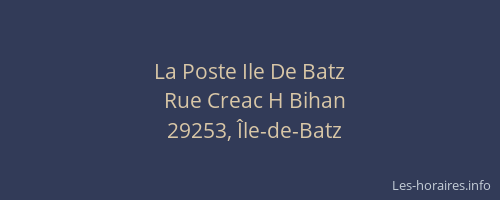 La Poste Ile De Batz