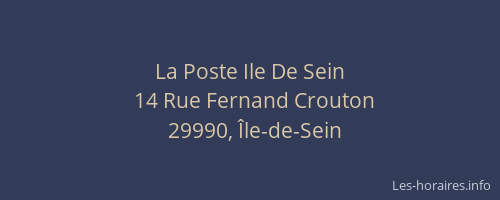 La Poste Ile De Sein