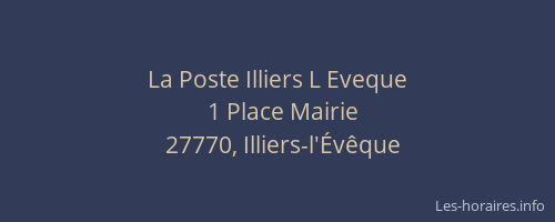 La Poste Illiers L Eveque