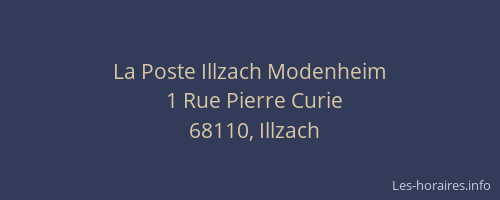 La Poste Illzach Modenheim