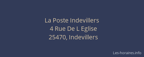 La Poste Indevillers