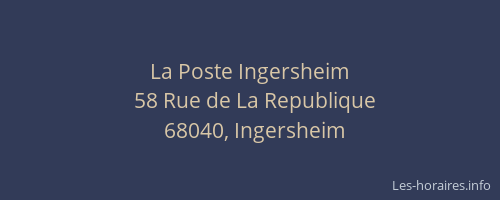 La Poste Ingersheim