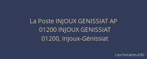 La Poste INJOUX GENISSIAT AP