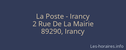 La Poste - Irancy
