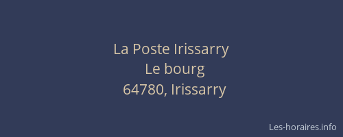 La Poste Irissarry