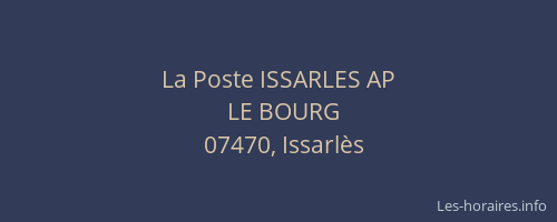 La Poste ISSARLES AP