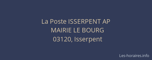 La Poste ISSERPENT AP