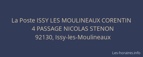 La Poste ISSY LES MOULINEAUX CORENTIN