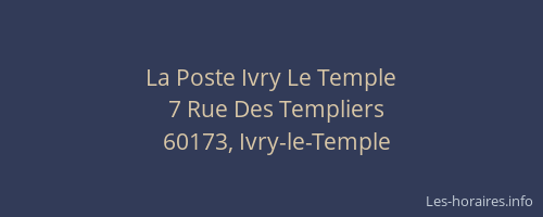 La Poste Ivry Le Temple