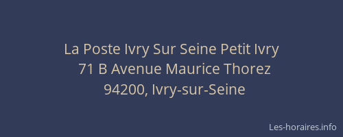 La Poste Ivry Sur Seine Petit Ivry