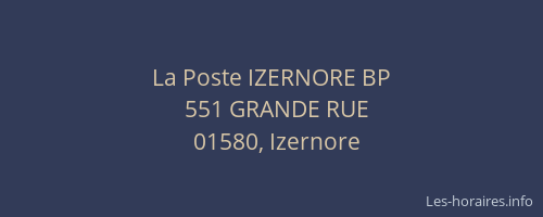 La Poste IZERNORE BP