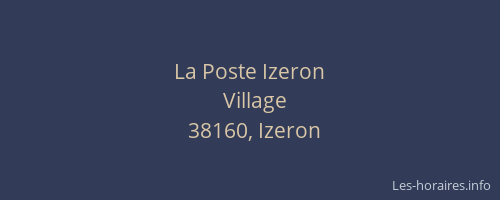 La Poste Izeron