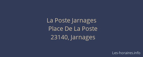 La Poste Jarnages