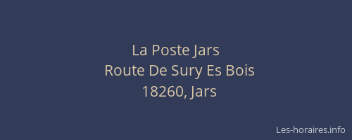 La Poste Jars