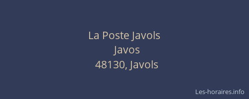 La Poste Javols
