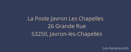 La Poste Javron Les Chapelles