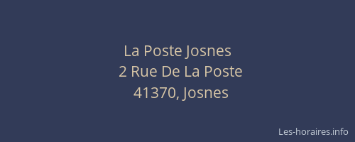 La Poste Josnes