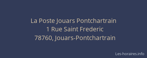 La Poste Jouars Pontchartrain