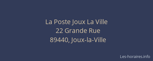 La Poste Joux La Ville