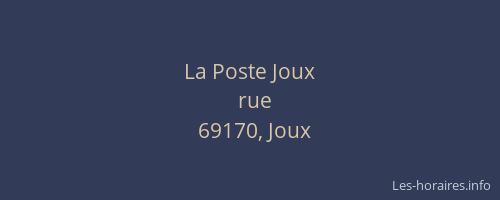 La Poste Joux