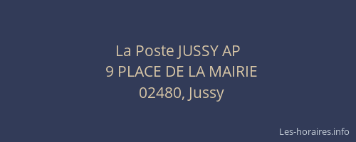 La Poste JUSSY AP