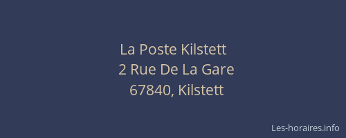 La Poste Kilstett