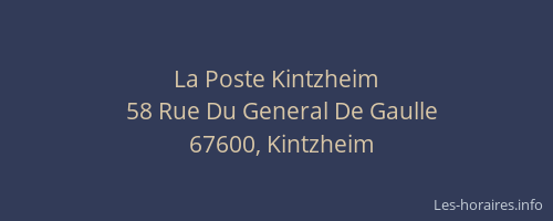 La Poste Kintzheim