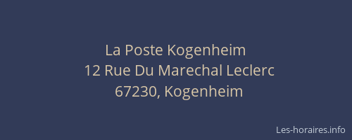 La Poste Kogenheim