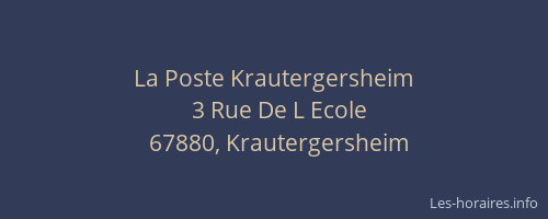 La Poste Krautergersheim
