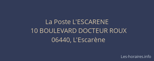 La Poste L'ESCARENE