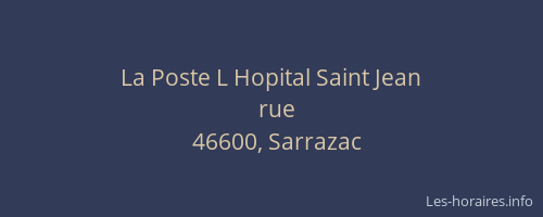 La Poste L Hopital Saint Jean
