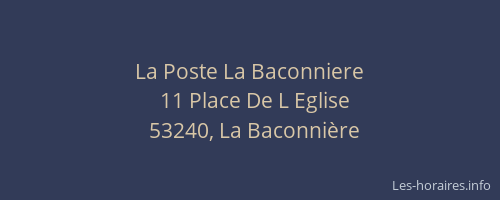 La Poste La Baconniere