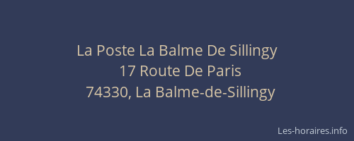 La Poste La Balme De Sillingy