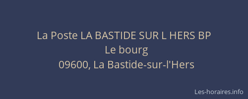 La Poste LA BASTIDE SUR L HERS BP