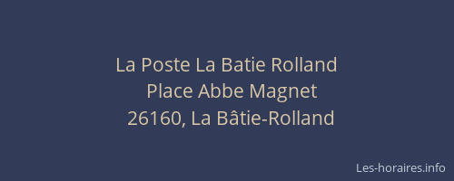La Poste La Batie Rolland