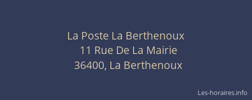 La Poste La Berthenoux