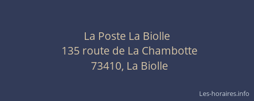 La Poste La Biolle