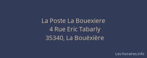 La Poste La Bouexiere
