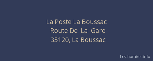La Poste La Boussac