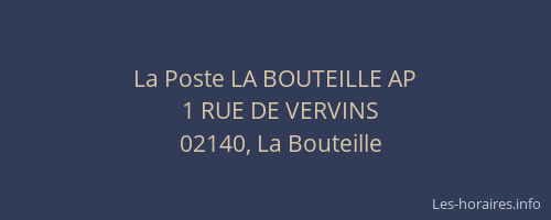 La Poste LA BOUTEILLE AP