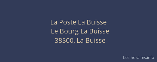La Poste La Buisse