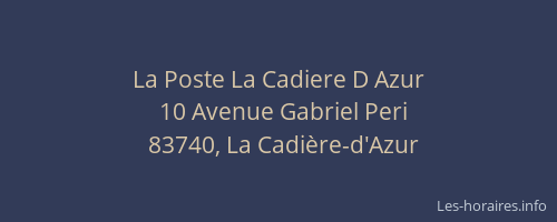 La Poste La Cadiere D Azur